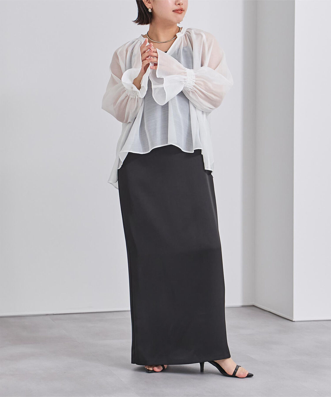 ur's「フレアスリーブスキッパーシアーブラウス」|シャツ・ブラウス|