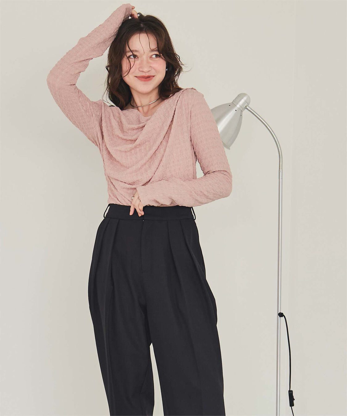 titivate「ドレープデザインロングスリーブトップス」|Tシャツ・カットソー|