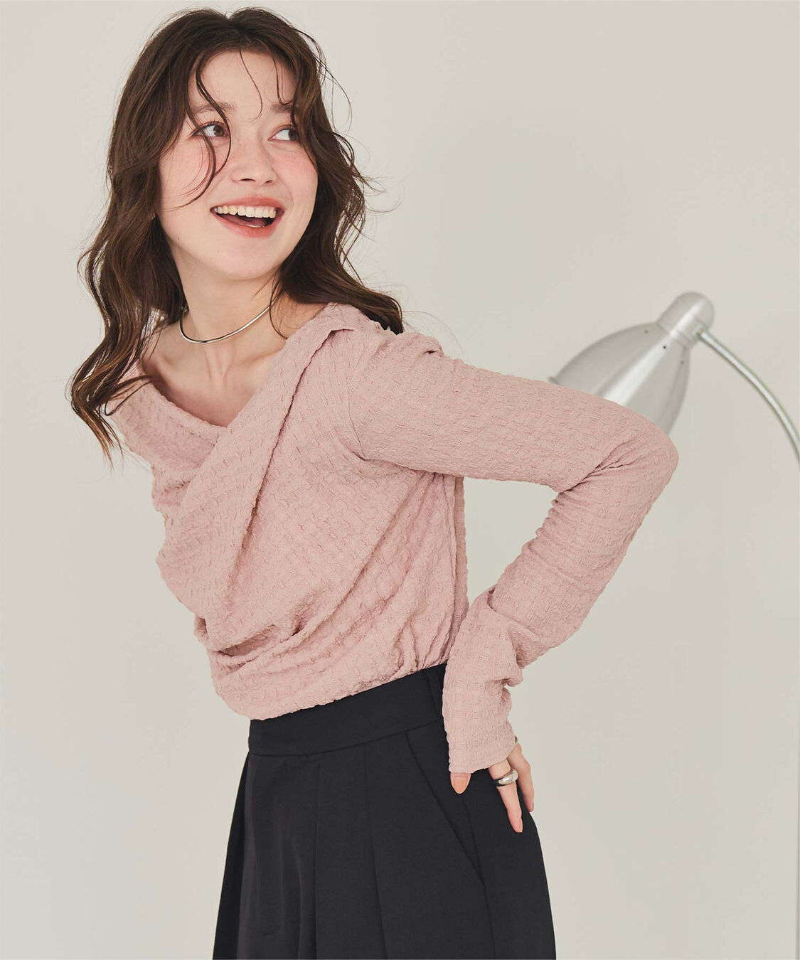 titivate「ドレープデザインロングスリーブトップス」|Tシャツ・カットソー|