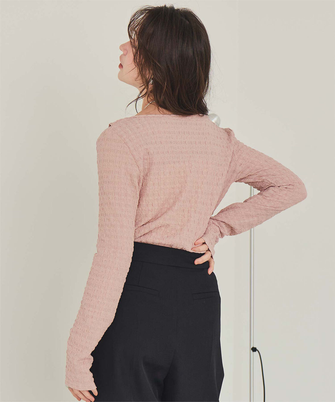 titivate「ドレープデザインロングスリーブトップス」|Tシャツ・カットソー|