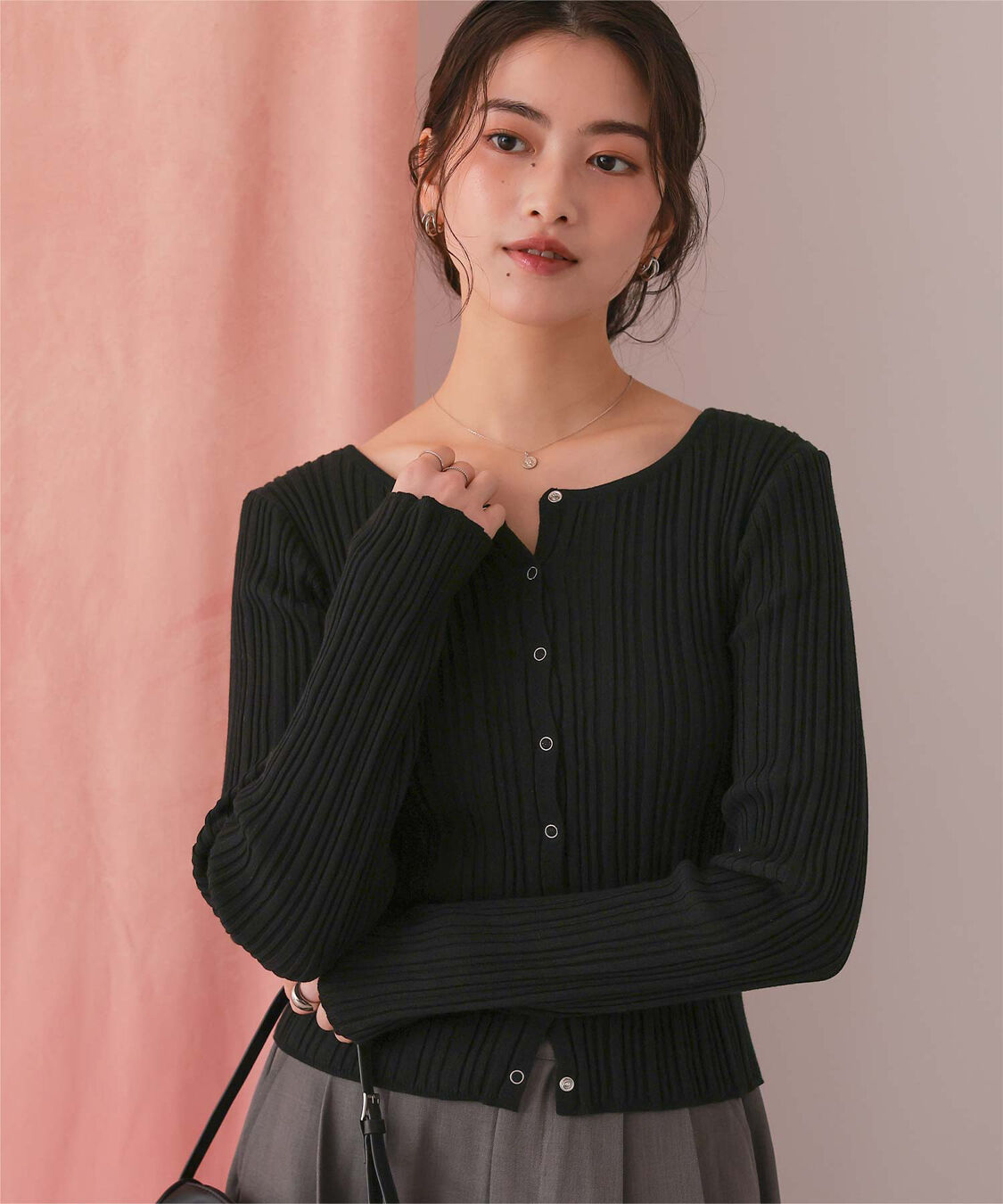 titivate「UVケアリングドットニットカーディガン」|カーディガン|ブラック