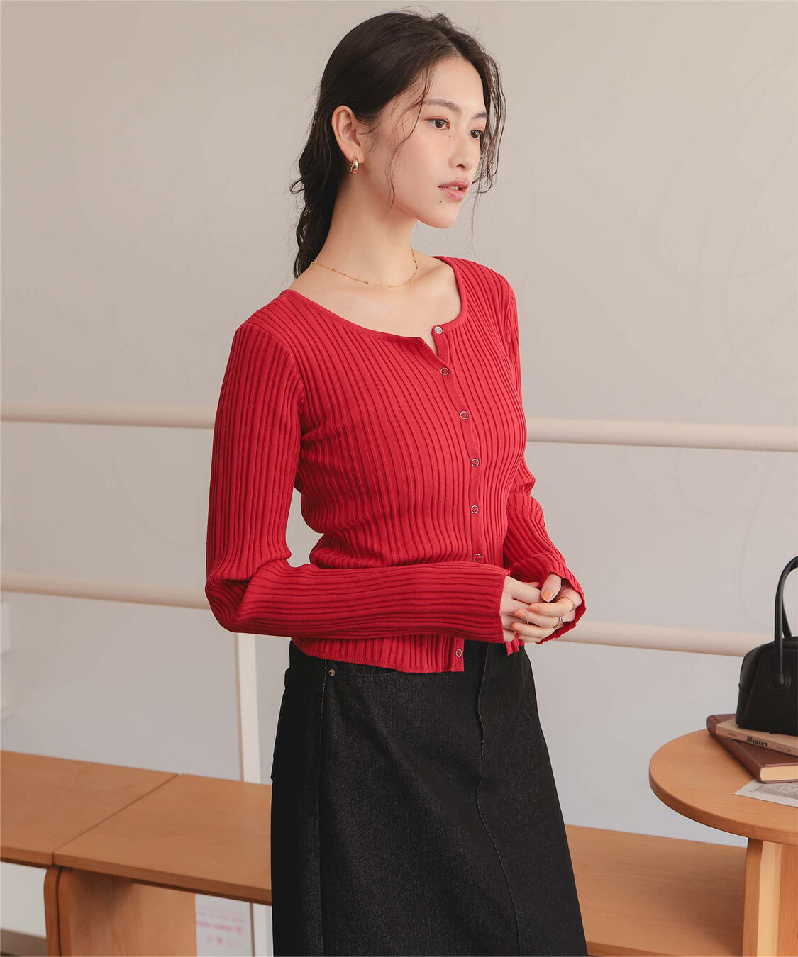 titivate「UVケアリングドットニットカーディガン」|カーディガン|