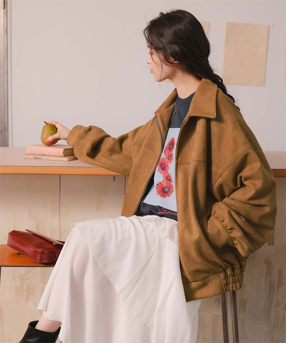 titivate「フェイクレザー/スエードオーバージャケット」|ライダースジャケット|