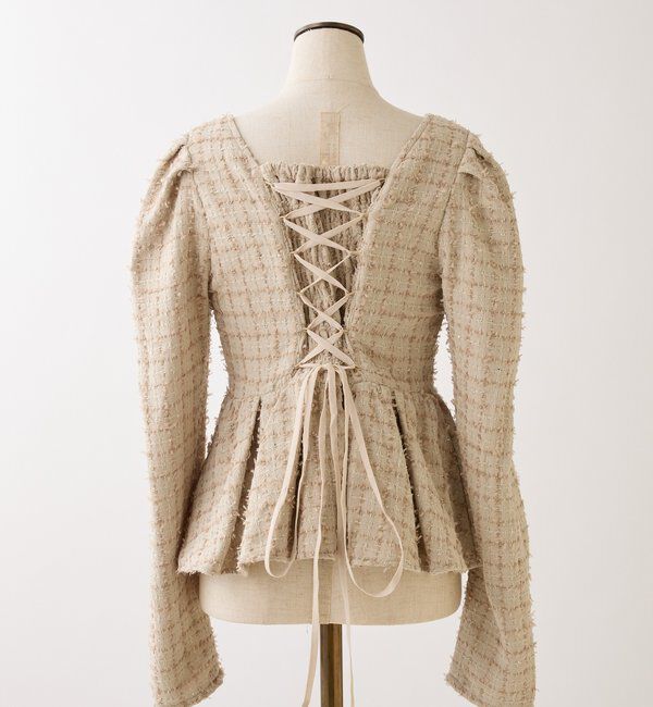  「バックレースアップペプラムブラウス」|シャツ・ブラウス|