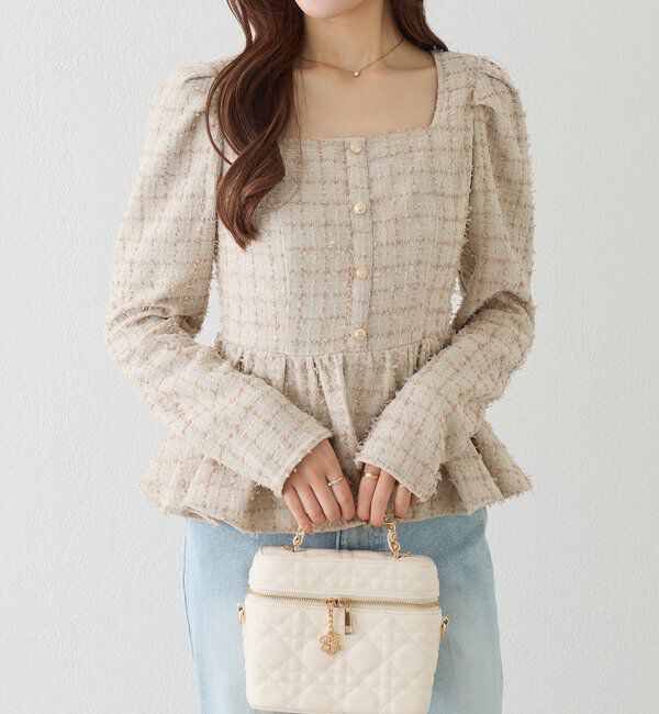  「バックレースアップペプラムブラウス」|シャツ・ブラウス|