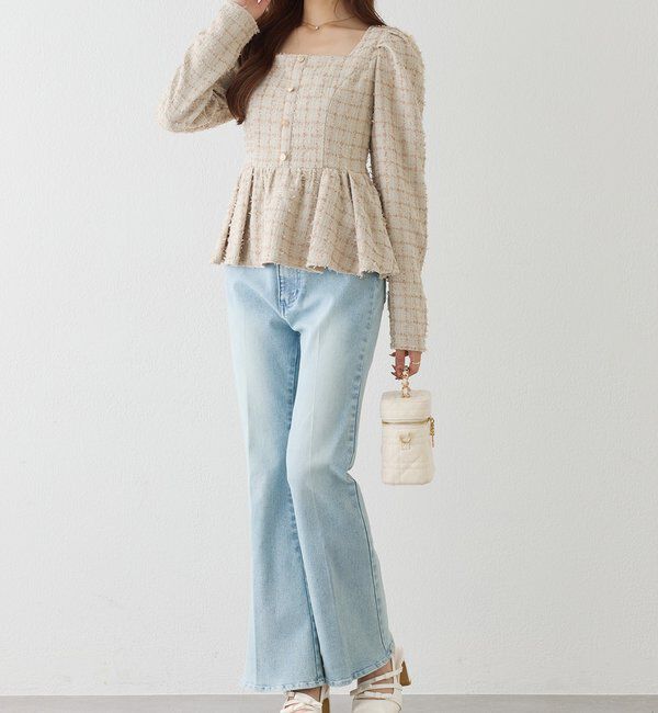  「バックレースアップペプラムブラウス」|シャツ・ブラウス|