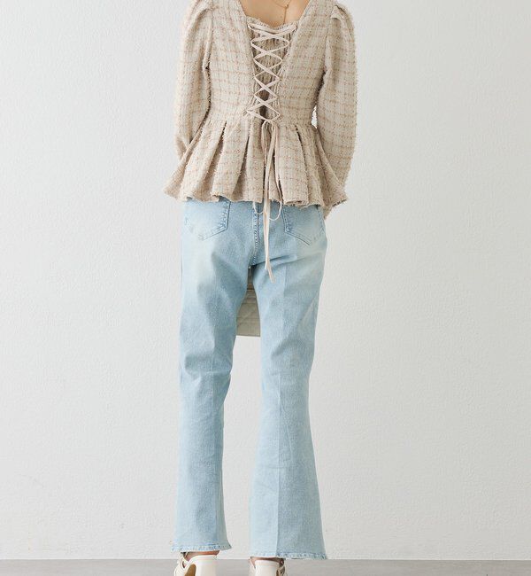  「バックレースアップペプラムブラウス」|シャツ・ブラウス|