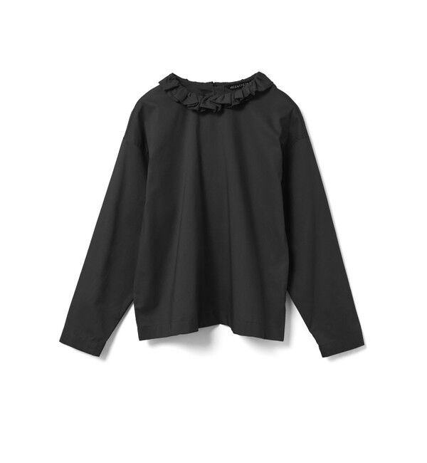 mizuiro ind「mizuiro ind フリルカラープルオーバーシャツ」|シャツ・ブラウス|ブラック