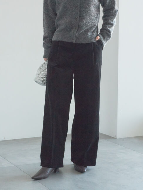 Te chichi「【宮本茉由着用】コーデュロイワイドパンツ」|その他|ブラック