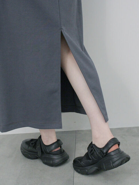 Samansa Mos2 blue「クロップドレイヤードワンピース」|ワンピース|