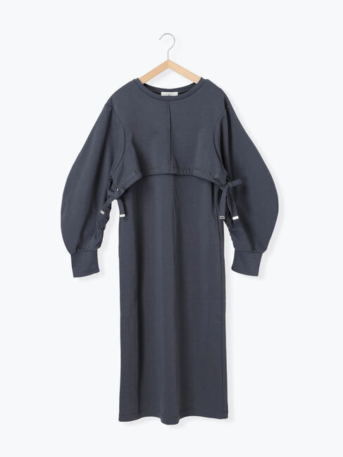 Samansa Mos2 blue「クロップドレイヤードワンピース」|ワンピース|