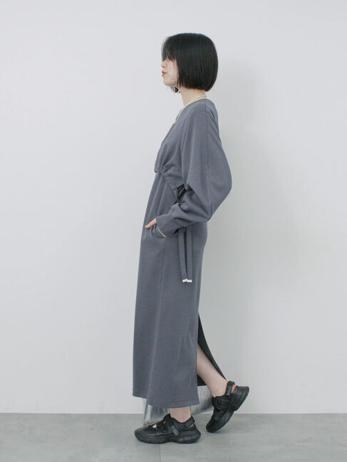 Samansa Mos2 blue「クロップドレイヤードワンピース」|ワンピース|