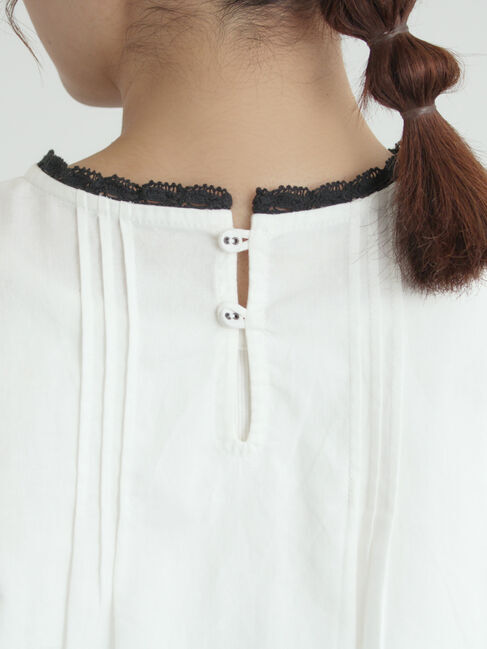 Samansa Mos2「胸元モチーフ刺繍レースブラウス」|シャツ・ブラウス|