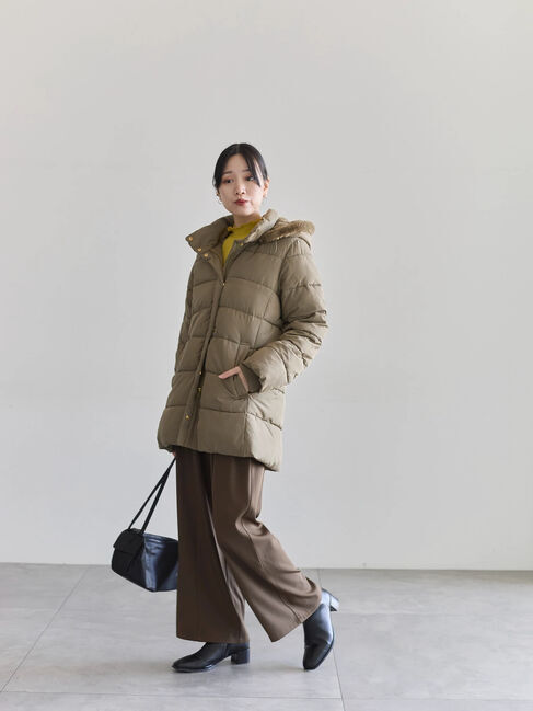 Samansa Mos2 blue「【吸湿発熱】リブフリル衿PO」|Tシャツ・カットソー|