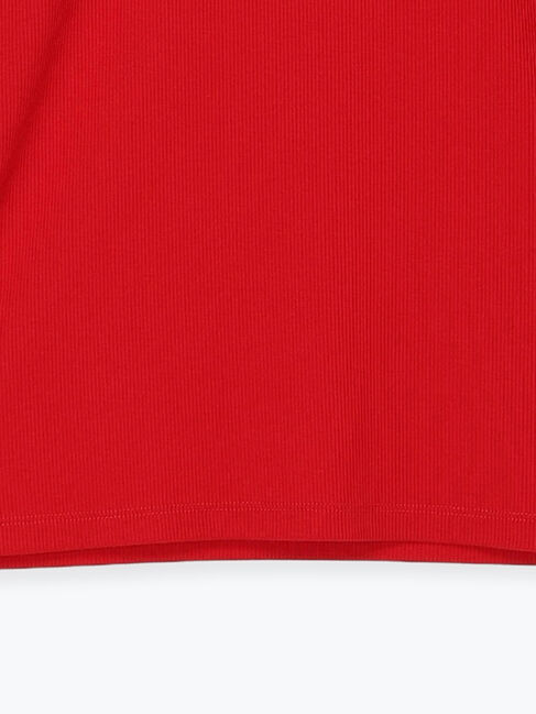 Samansa Mos2 blue「【吸湿発熱】リブフリル衿PO」|Tシャツ・カットソー|