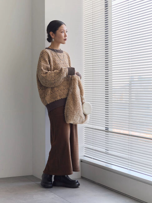 Samansa Mos2 blue「コーデュロイスカート」|スカート|