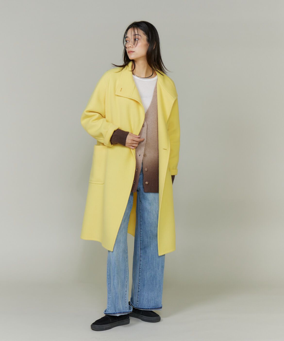 INED「スタンドカラーコート　」|ステンカラーコート|