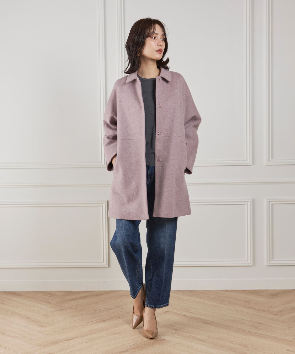 7-IDconcept.「〈大きいサイズ〉ステンカラーコート」|ステンカラーコート|