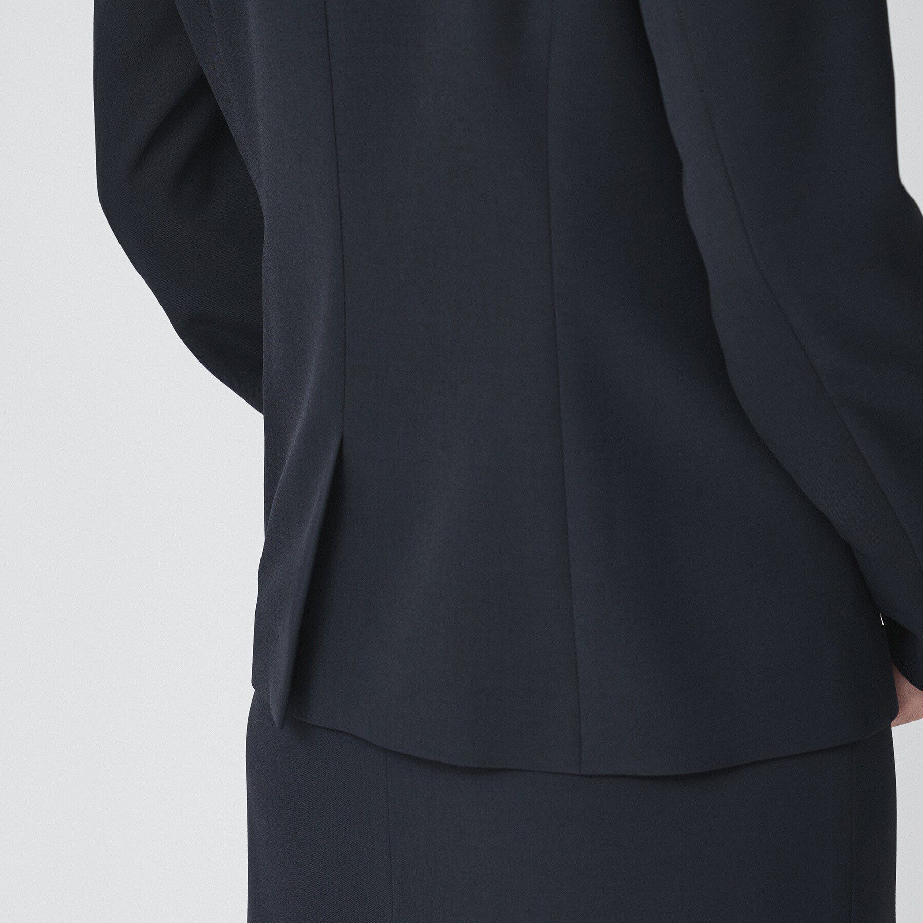 UNTITLED「【通勤スーツ/入卒/セレモニー】ライトウェイト ストレッチカラーレスジャケット」|ノーカラージャケット|
