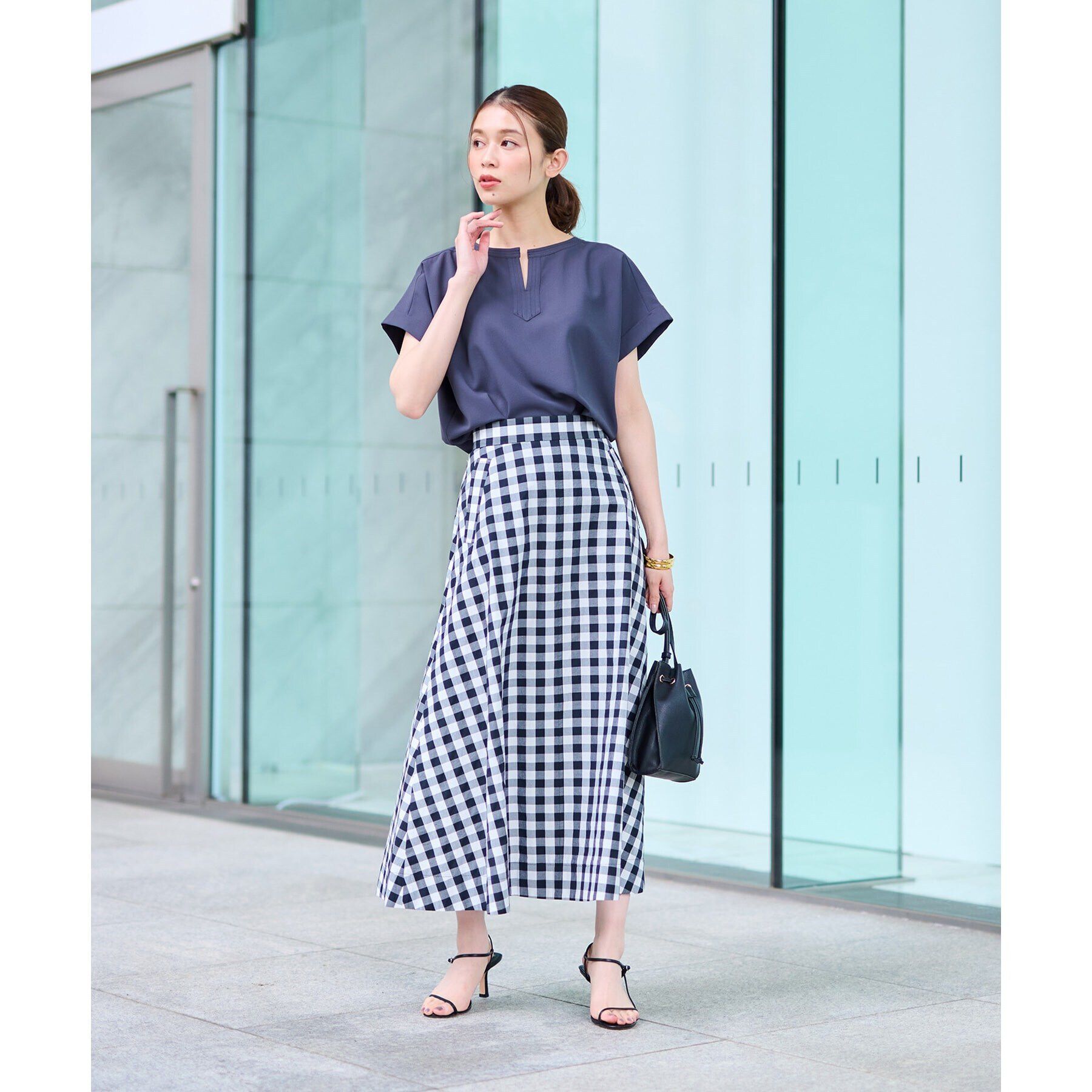 UNTITLED「【清涼感／夏も快適人気セットアップ】リラックスシルエット スキッパーブラウス」|シャツ・ブラウス|