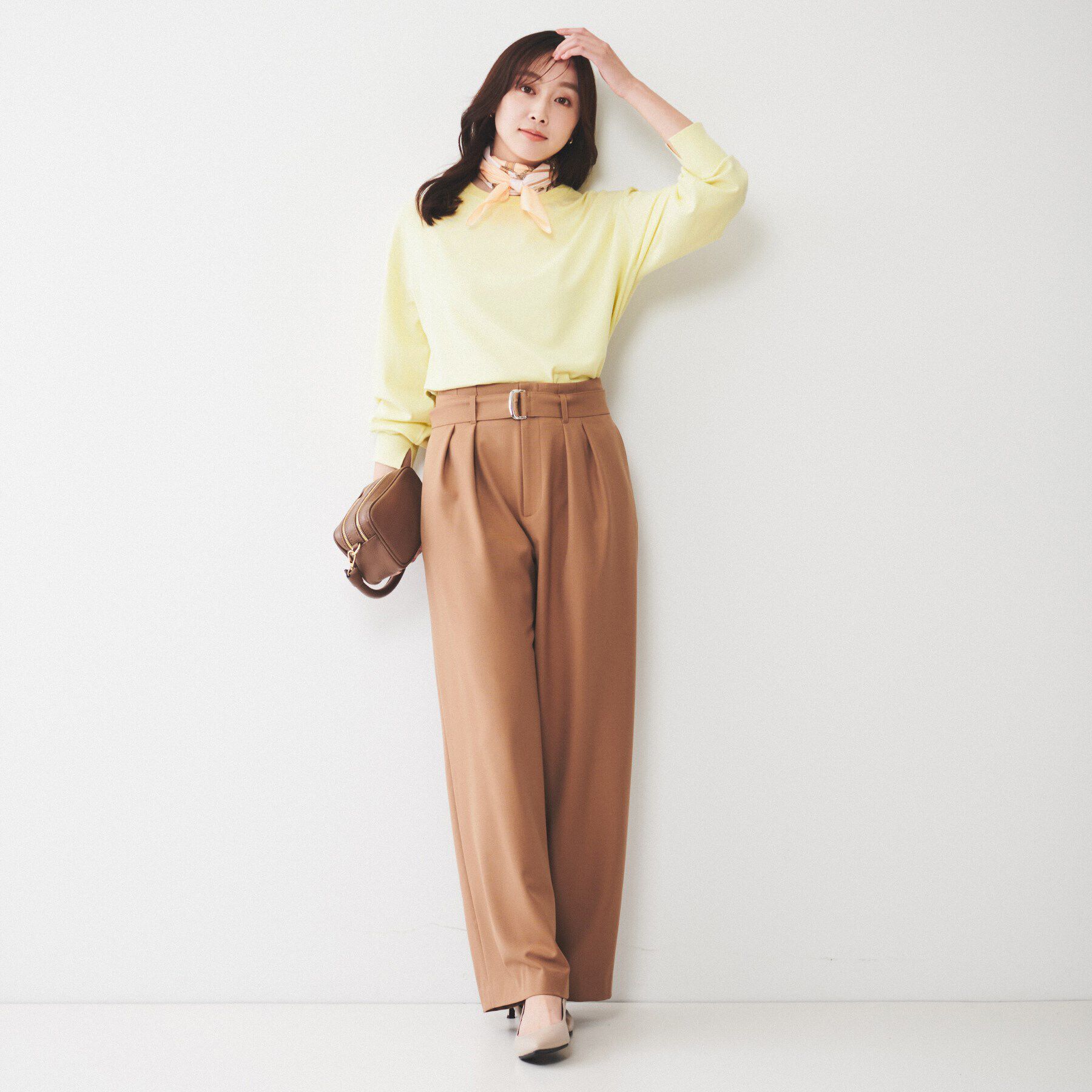 UNTITLED「【洗える/オンオフ使える】袖リブスリットストレッチニット」|ニット・セーター|