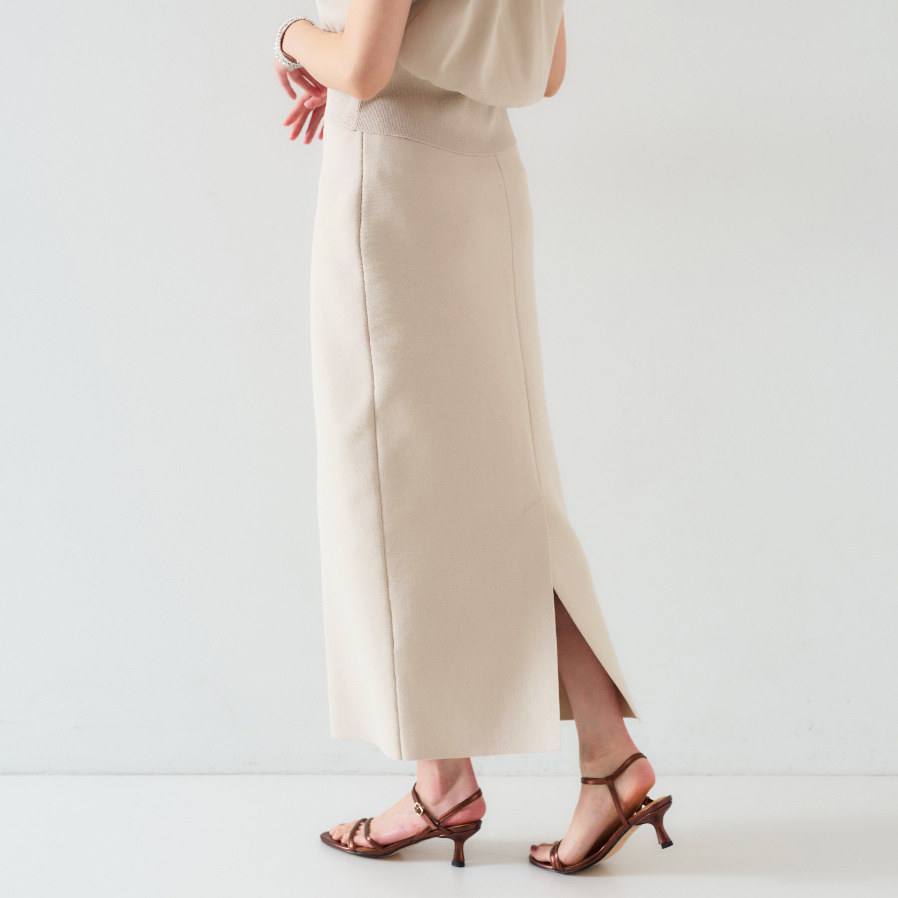 UNTITLED「【セットアップ可能】ペンシルニットスカート」|スカート|