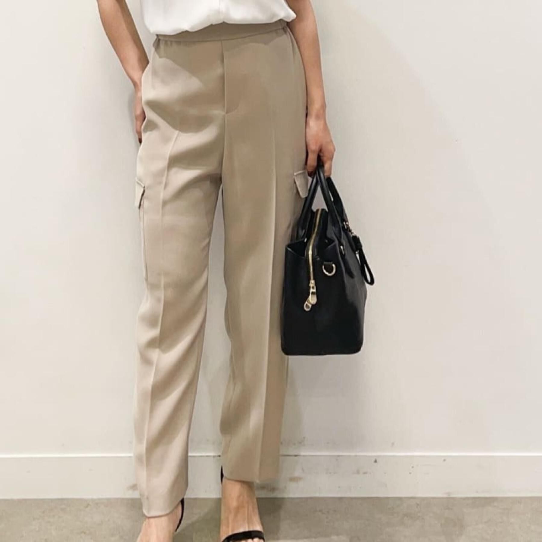 COUP DE CHANCE「【洗える／ゴム仕様】サイドポケット付きパンツ」|その他|グレージュ(050)