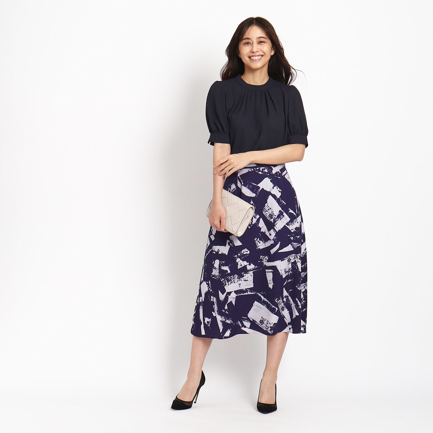 COUP DE CHANCE「【洗える／ウエストゴム入り】幾何柄フレアスカート」|スカート|