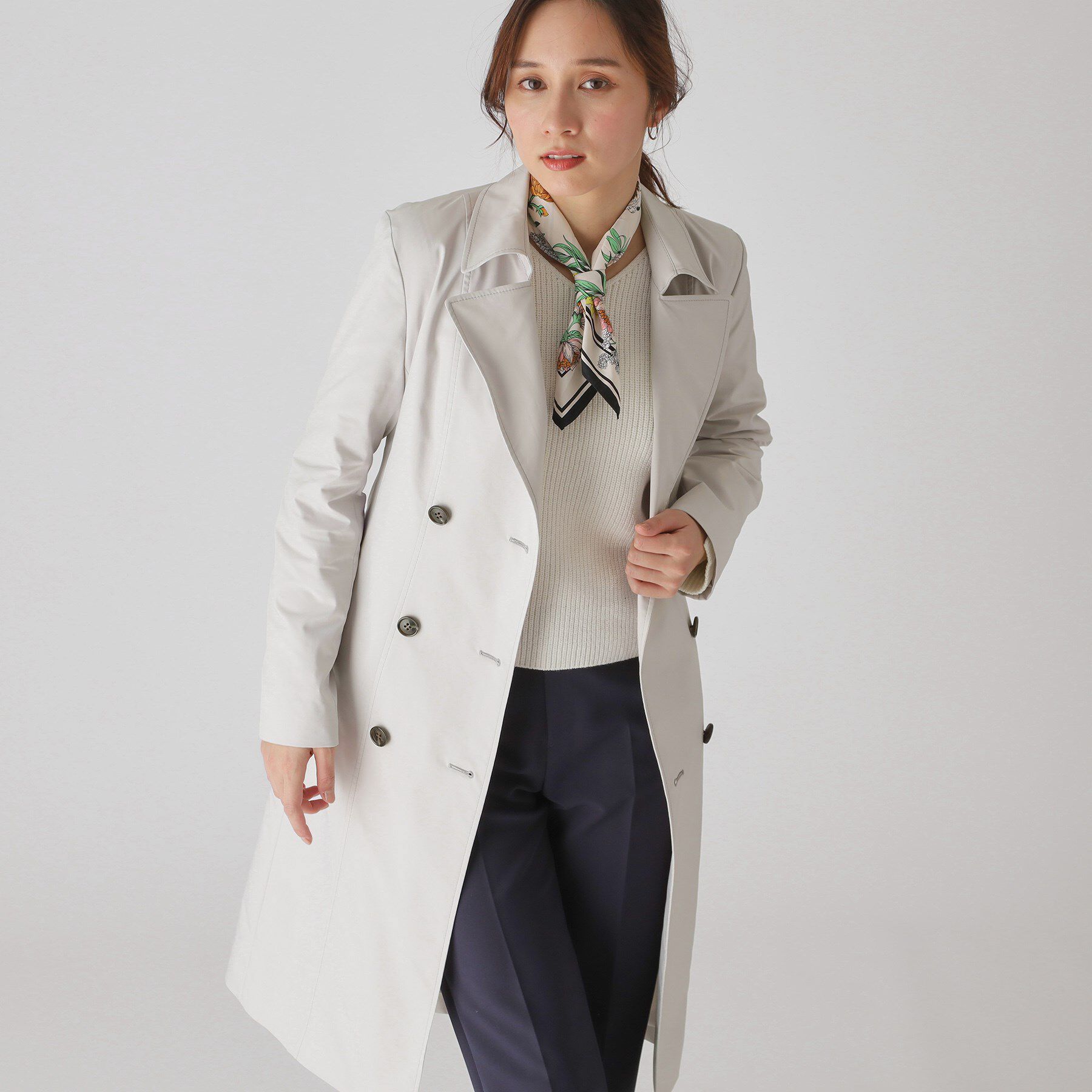 COUP DE CHANCE「【撥水加工】きれいめ定番トレンチコート」|トレンチコート|ライトグレー(011