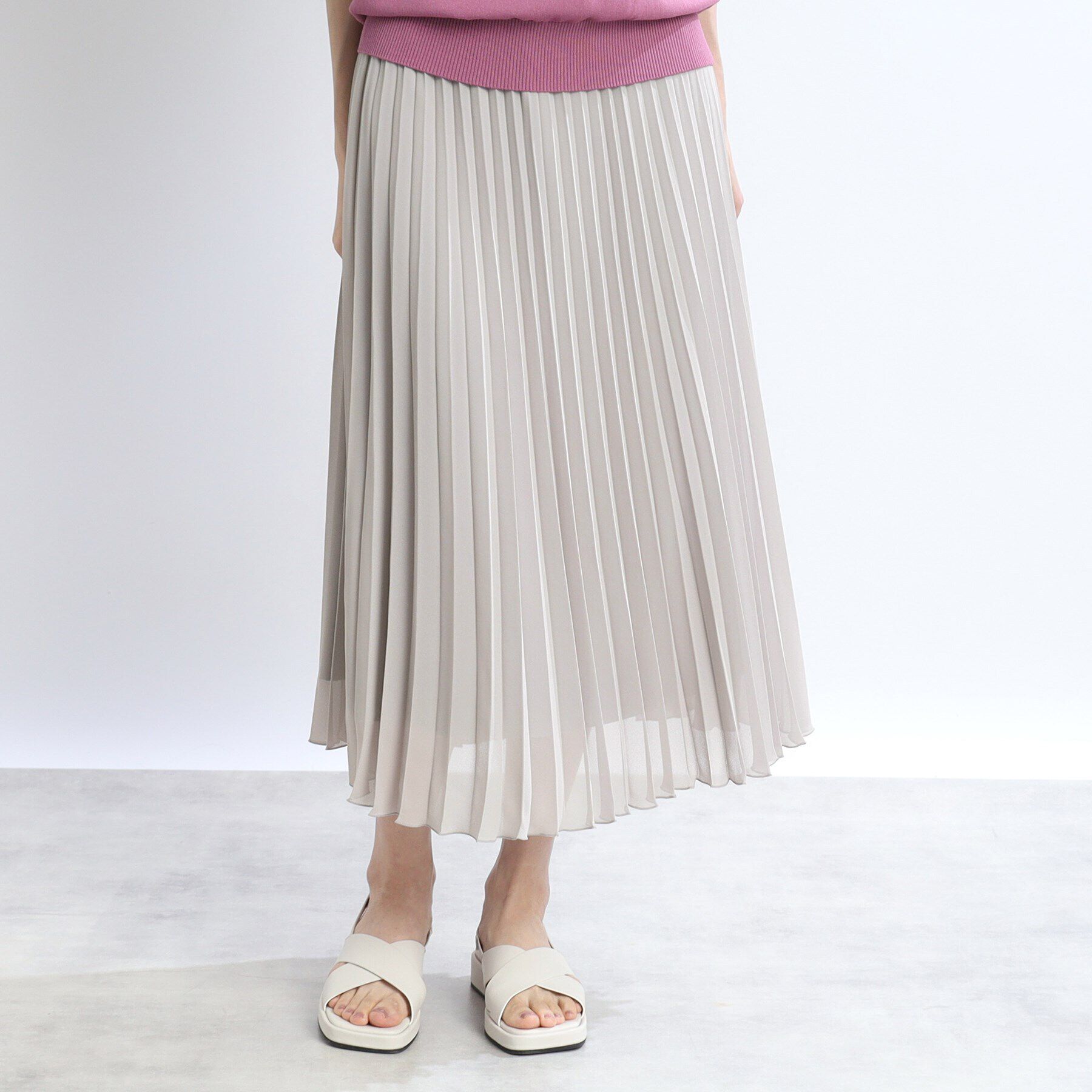 Reflect「【体型カバー／WEB限定カラーあり／手洗い可能】涼しげドライタッチプリーツスカート」|スカート|