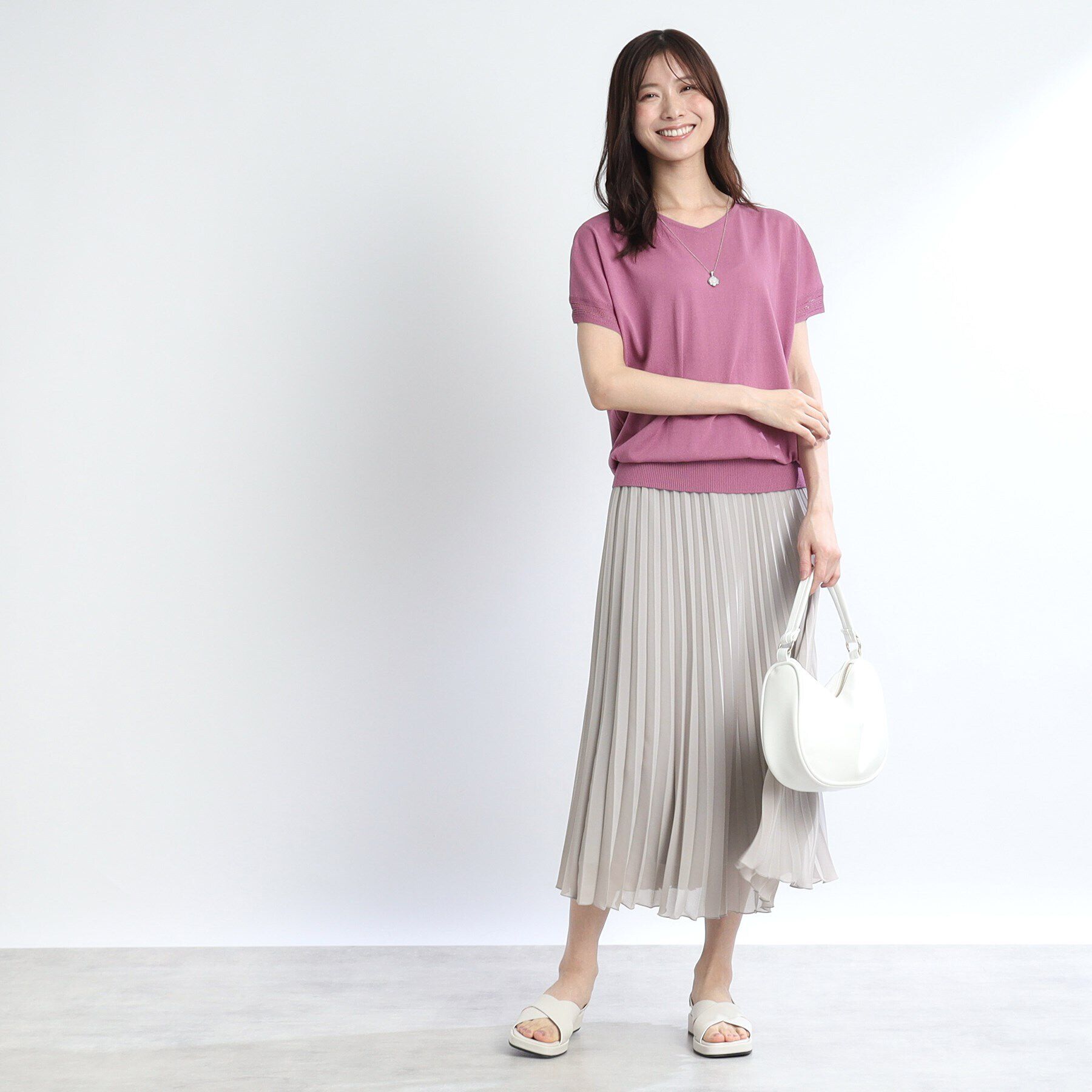 Reflect「【体型カバー／WEB限定カラーあり／手洗い可能】涼しげドライタッチプリーツスカート」|スカート|