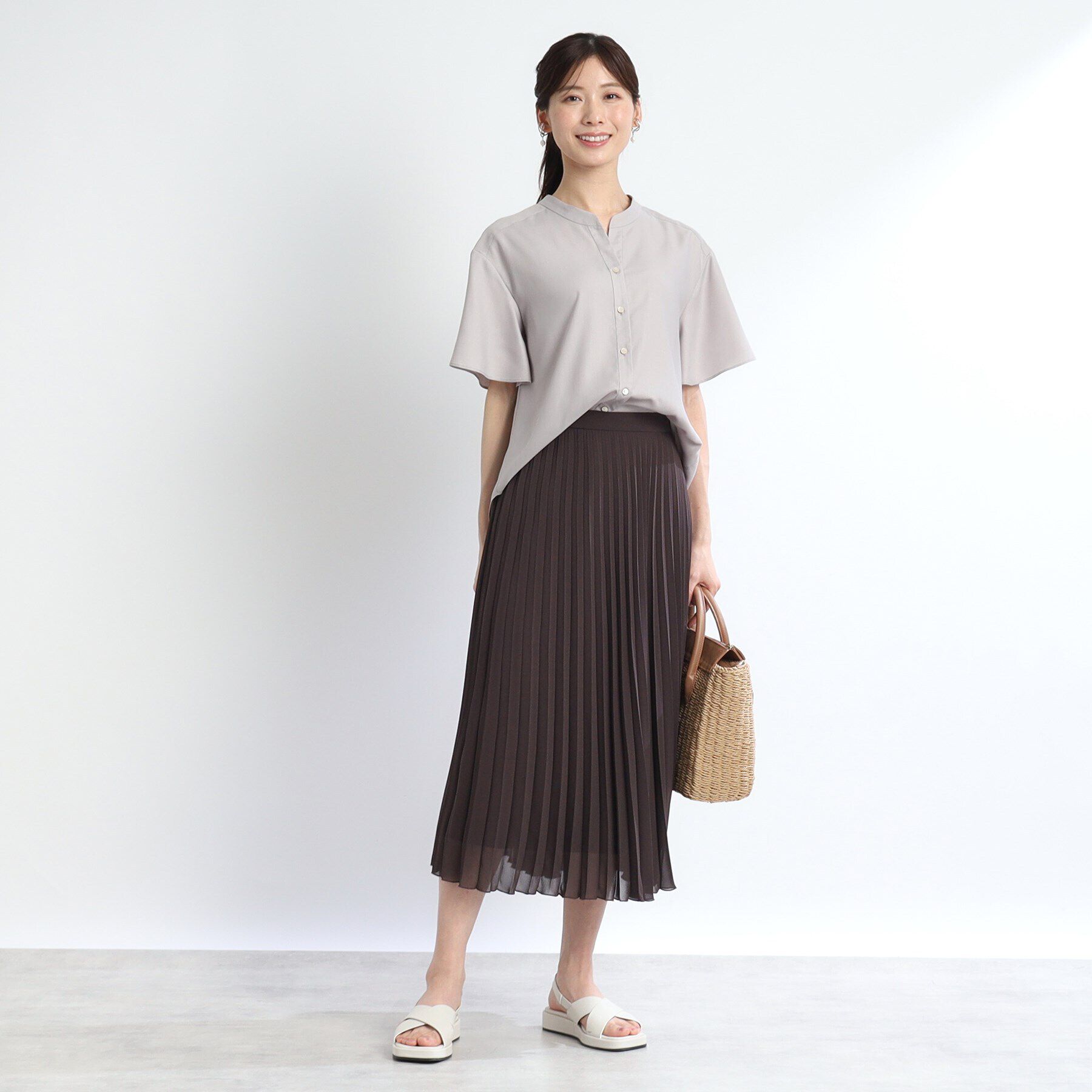 Reflect「【体型カバー／WEB限定カラーあり／手洗い可能】涼しげドライタッチプリーツスカート」|スカート|