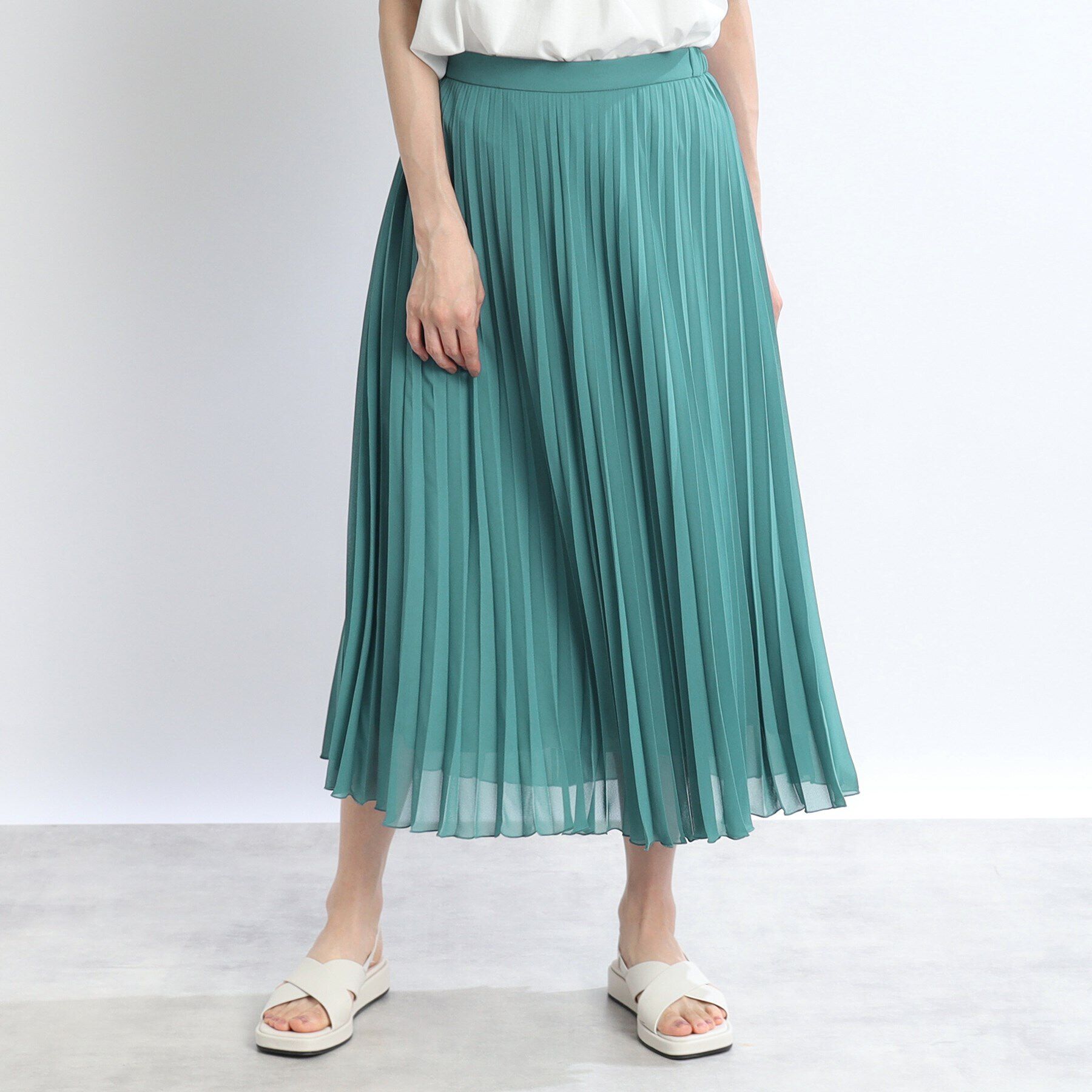 Reflect「【体型カバー／WEB限定カラーあり／手洗い可能】涼しげドライタッチプリーツスカート」|スカート|