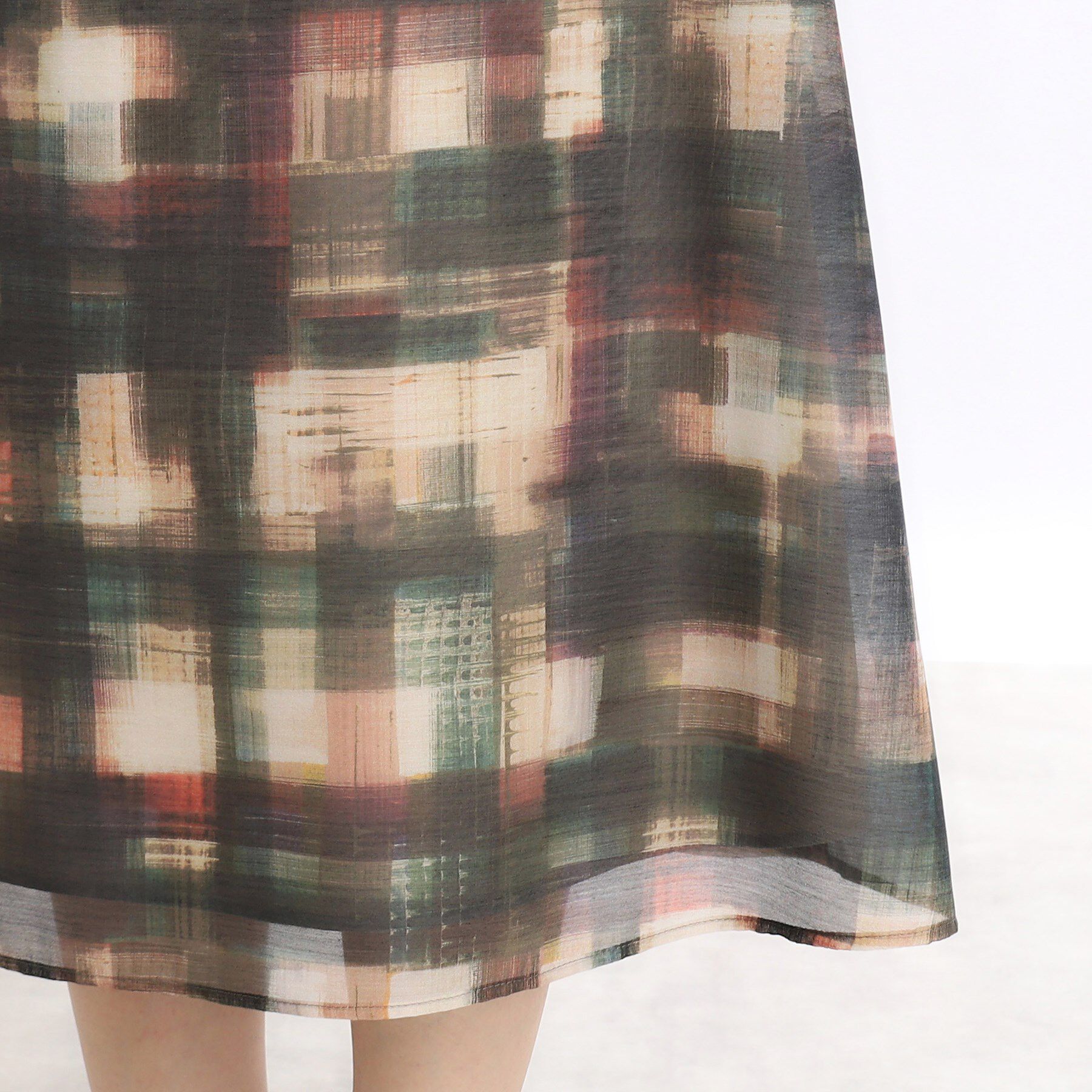 Reflect「【マシンウォッシュ可／ウエスト総ゴム／セットアップ可能】シアーチェックスカート」|スカート|