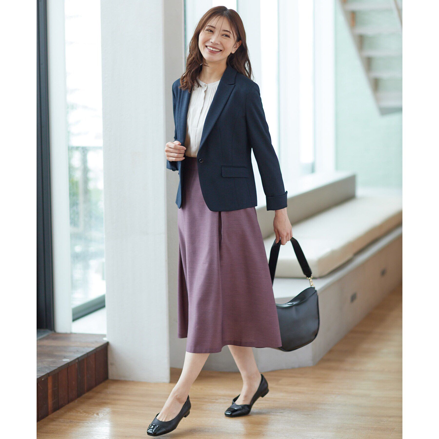 Reflect「【手洗い可】シャンブレーカラースカート」|スカート|