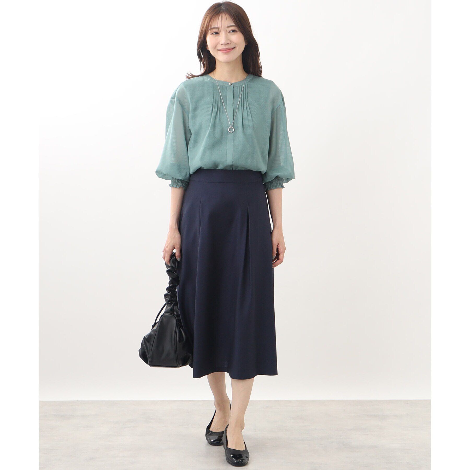 Reflect「【手洗い可】シャンブレーカラースカート」|スカート|