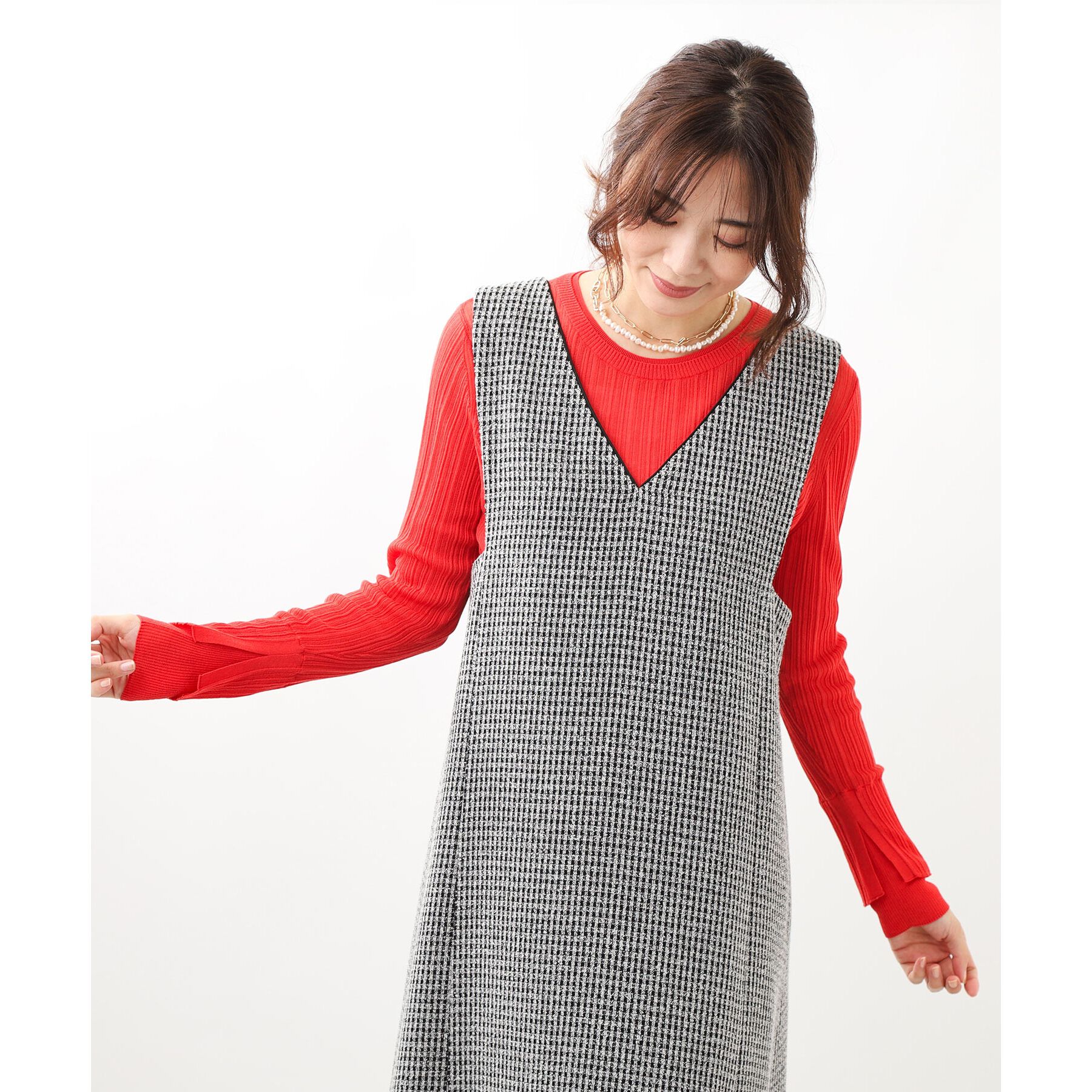 Reflect「【洗える／インナーにもおすすめ】シアーランダムリブニット」|ニット・セーター|