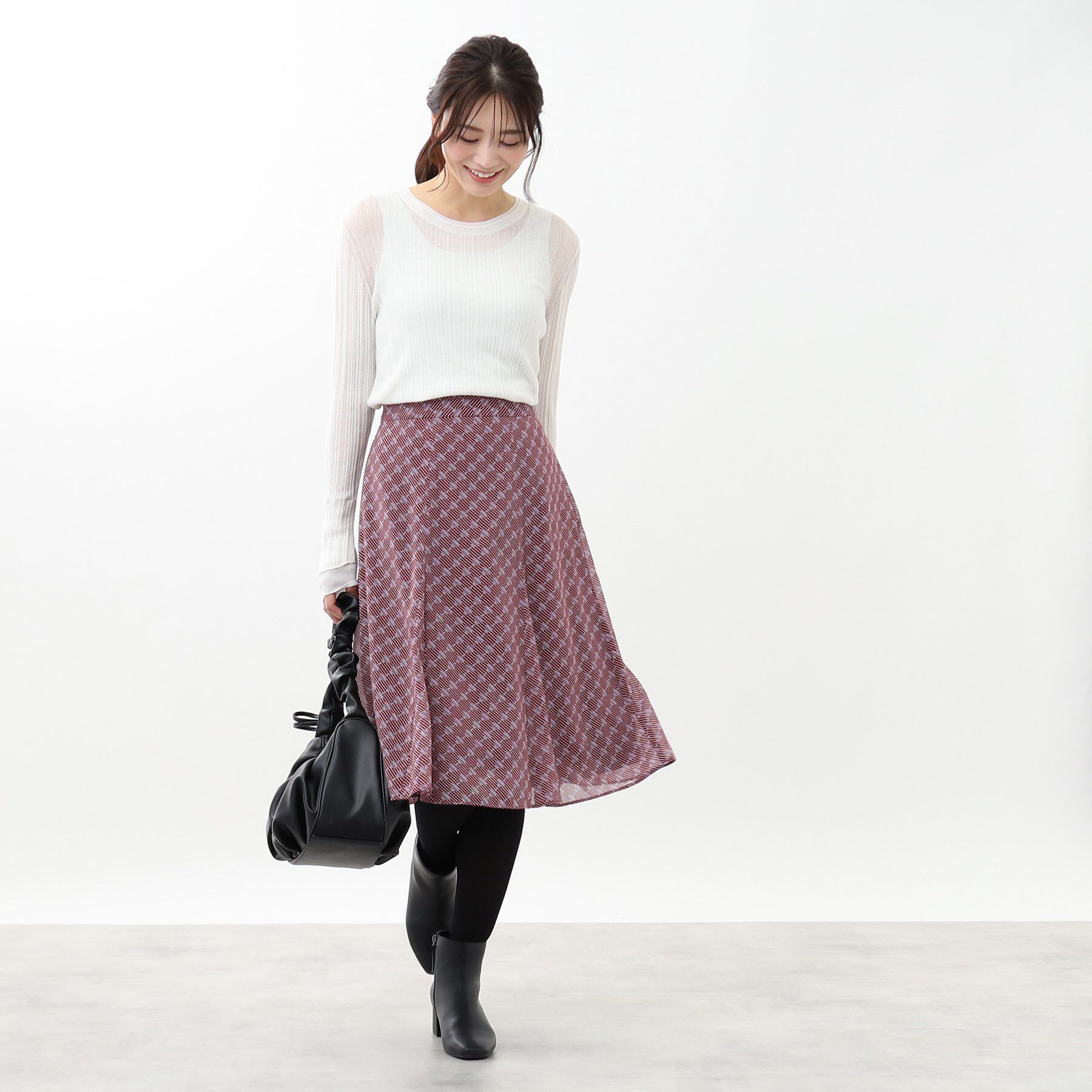 Reflect「【洗える／インナーにもおすすめ】シアーランダムリブニット」|ニット・セーター|