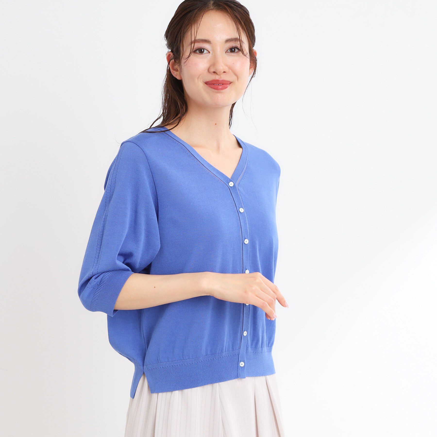 Reflect「【WEB先行カラーあり／手洗い可】六分袖カーディガン」|カーディガン|