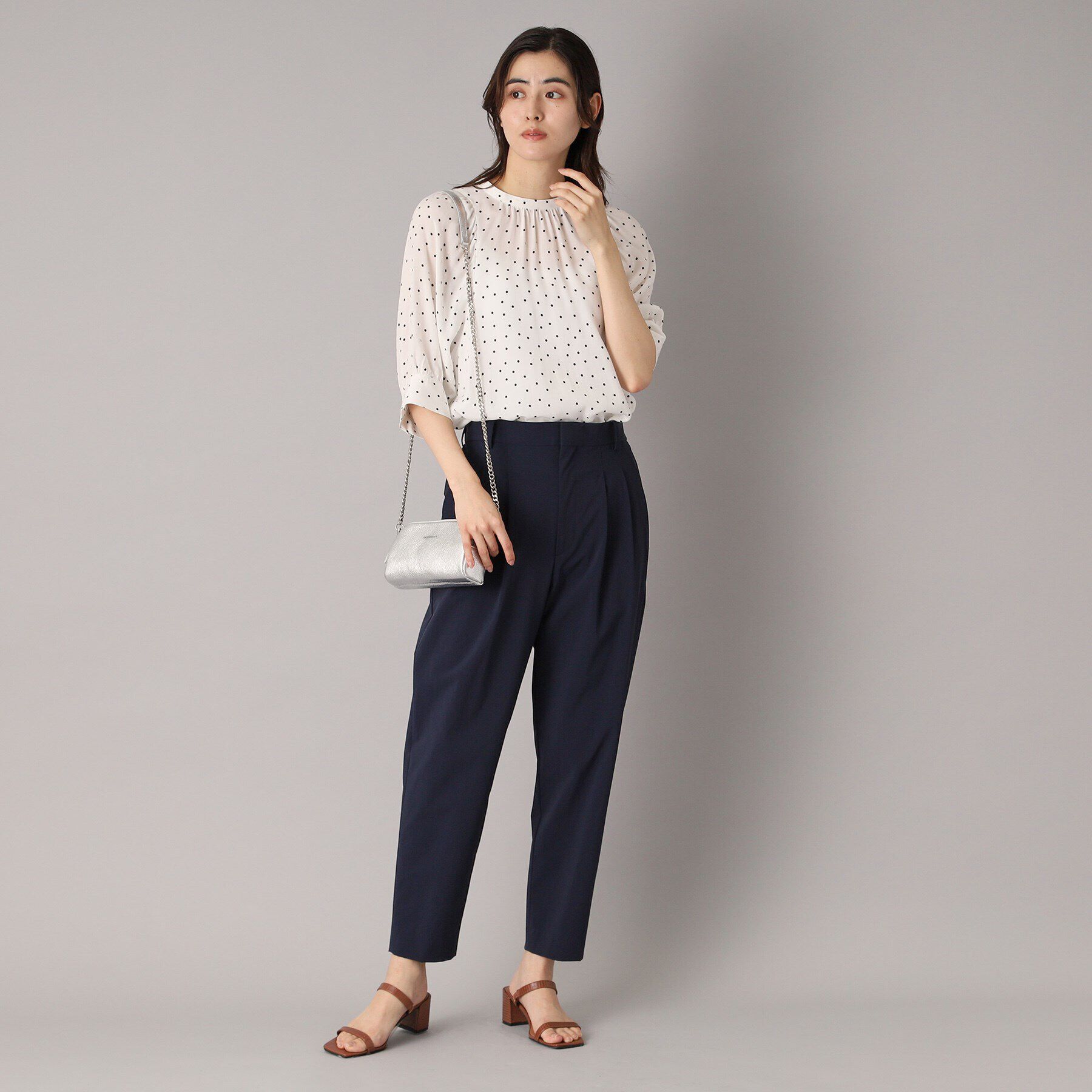 DRESSTERIOR「【洗える/日本製】ドットPTボリュームスリーブブラウス」|シャツ・ブラウス|