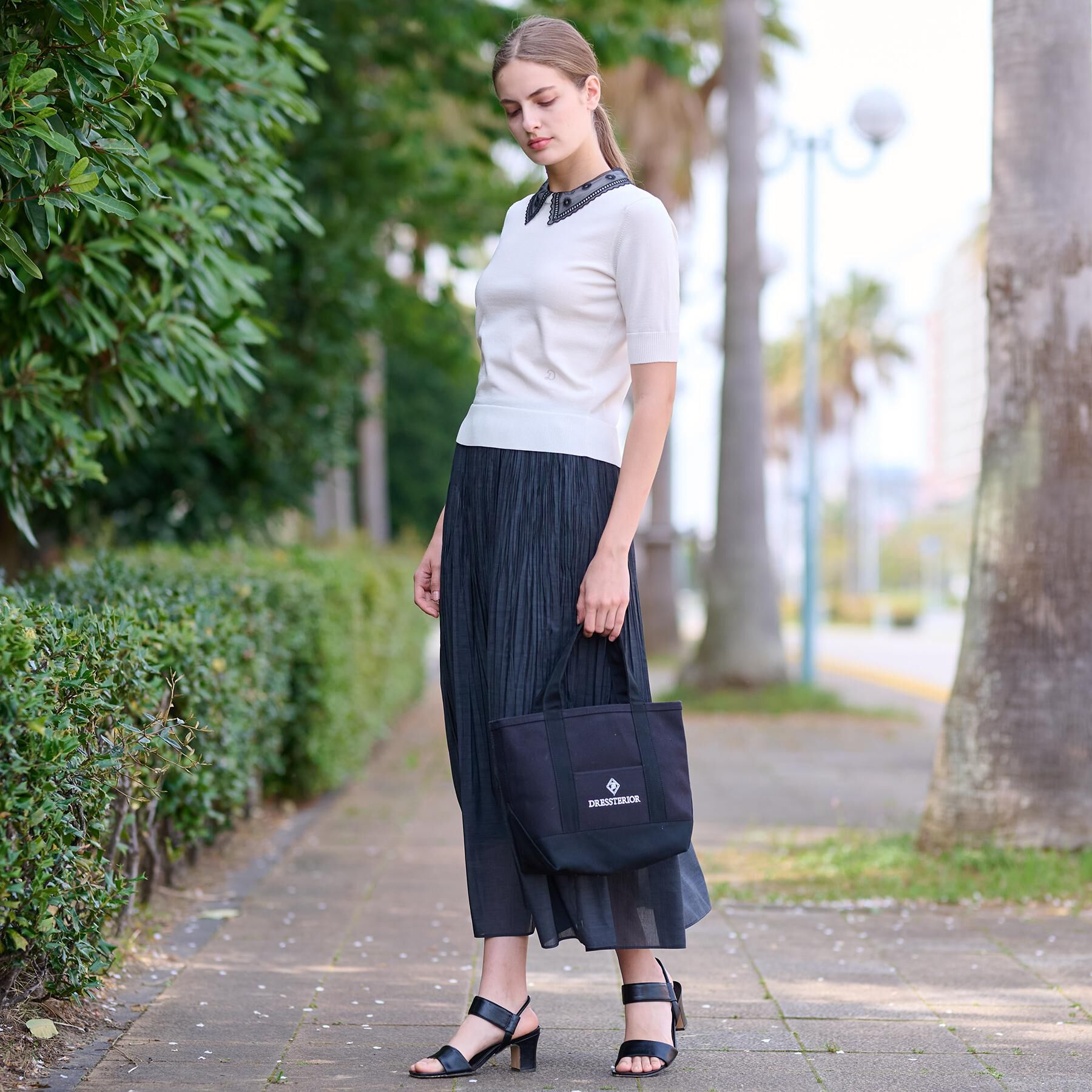 DRESSTERIOR「【洗える／2WAY】エンブロイダリーカラーニット」|ニット・セーター|