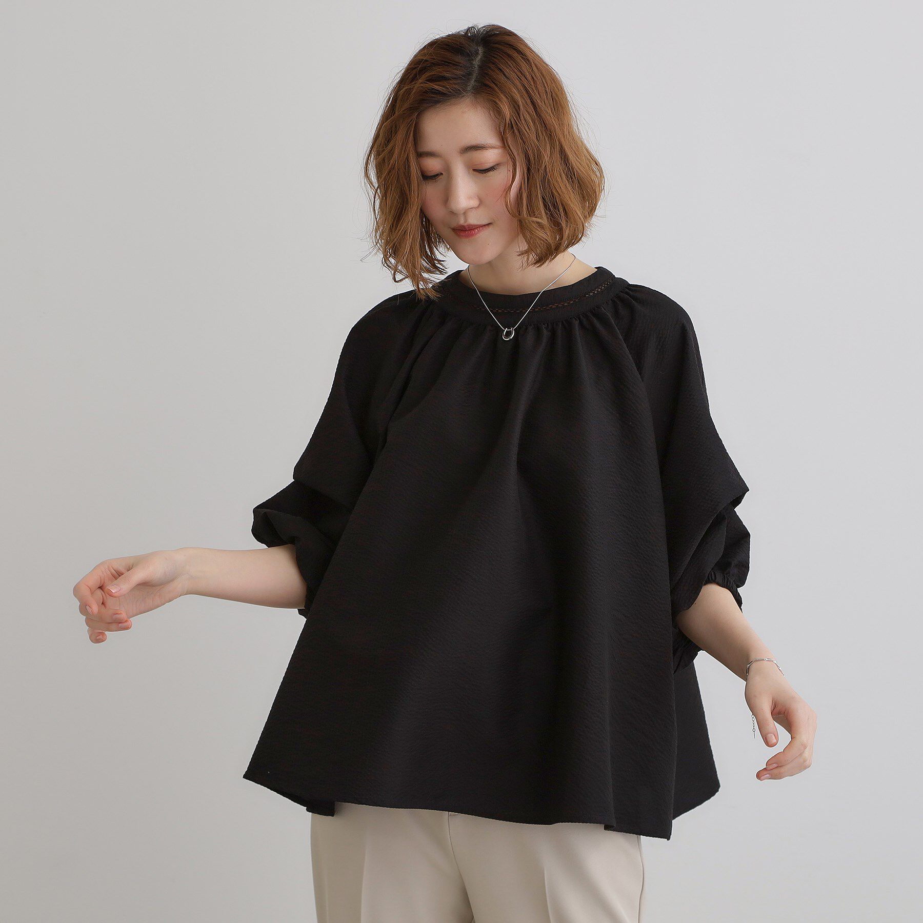 grove「2WAYサッカースモックブラウス」|シャツ・ブラウス|