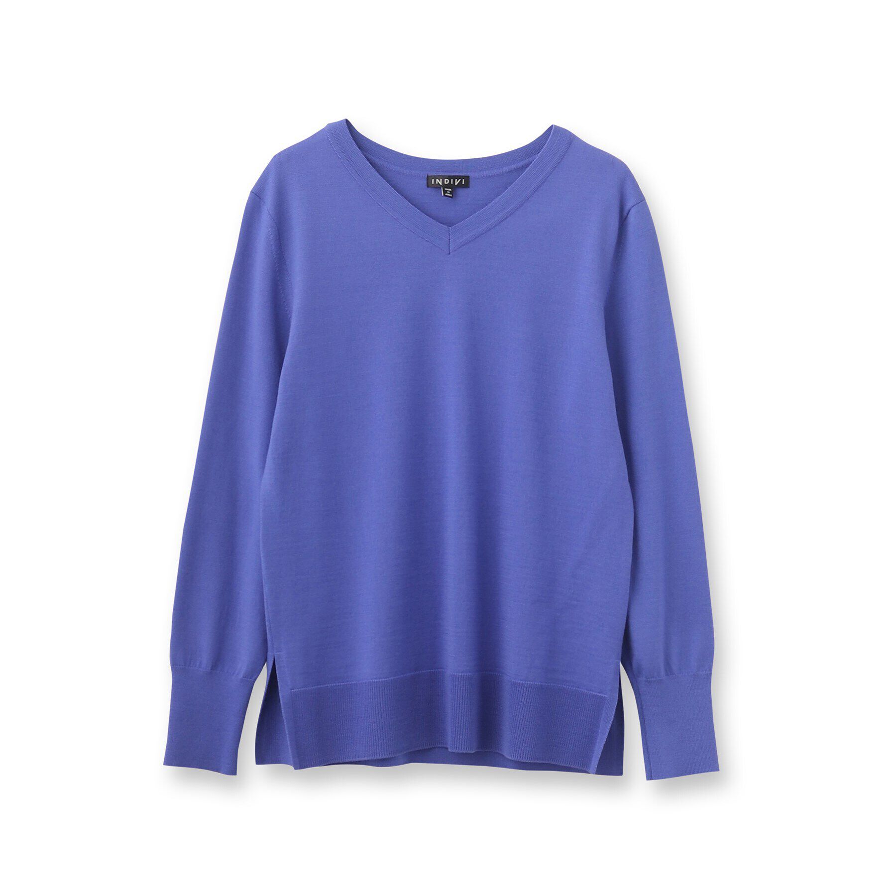 INDIVI「【ウール100%】エクストラファインメリノ Vネックニット」|ニット・セーター|