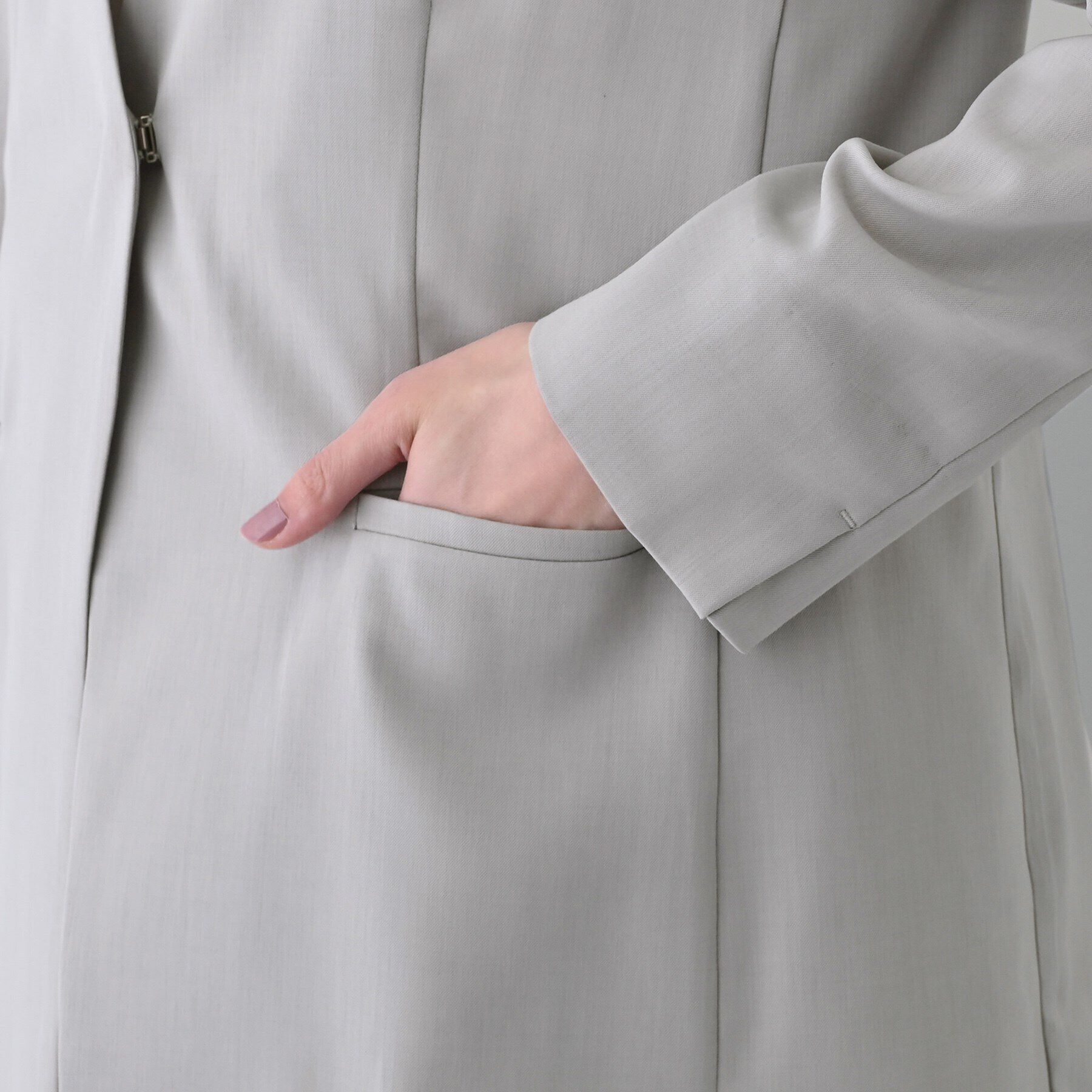 INDIVI「【洗える／バックシャン】ハンサムノーカラージャケット」|ノーカラージャケット|