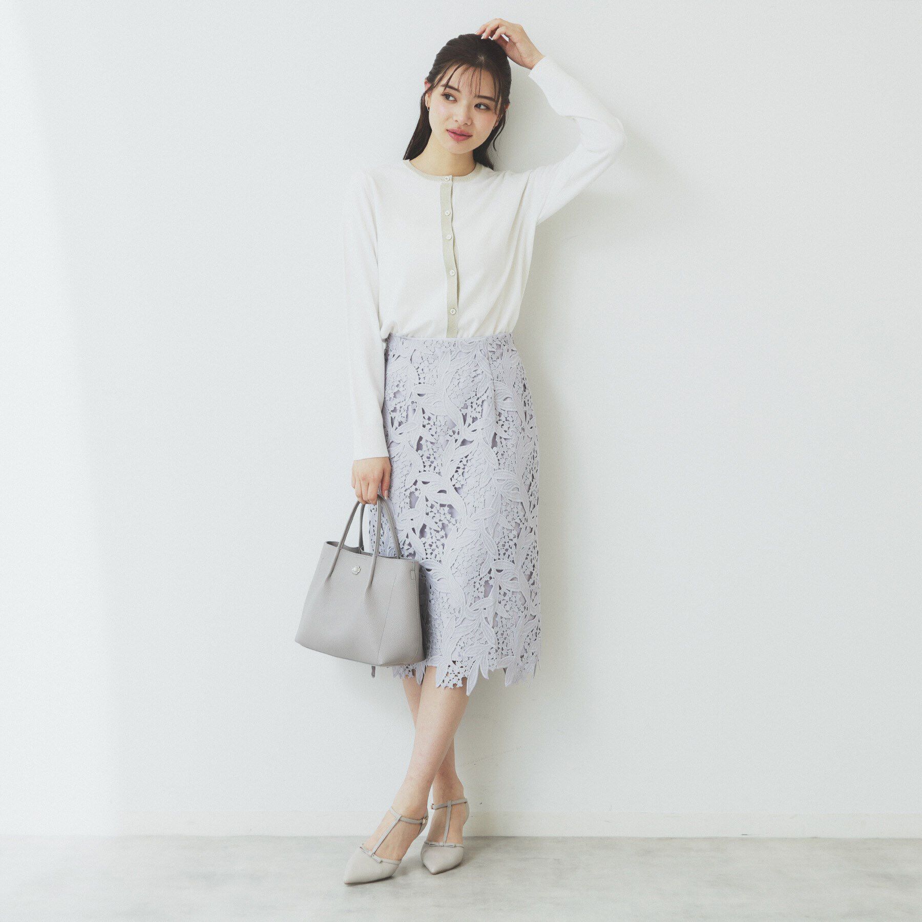 index「ラメトリムカーディガン【洗濯機洗い可】」|カーディガン|