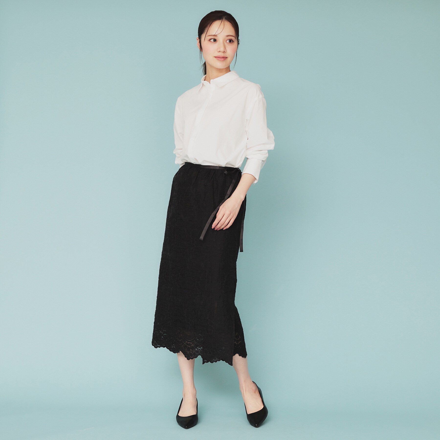 index「《andGIRL掲載》ビスチェレイヤードロングシャツ【洗濯機洗い可】」|シャツ・ブラウス|