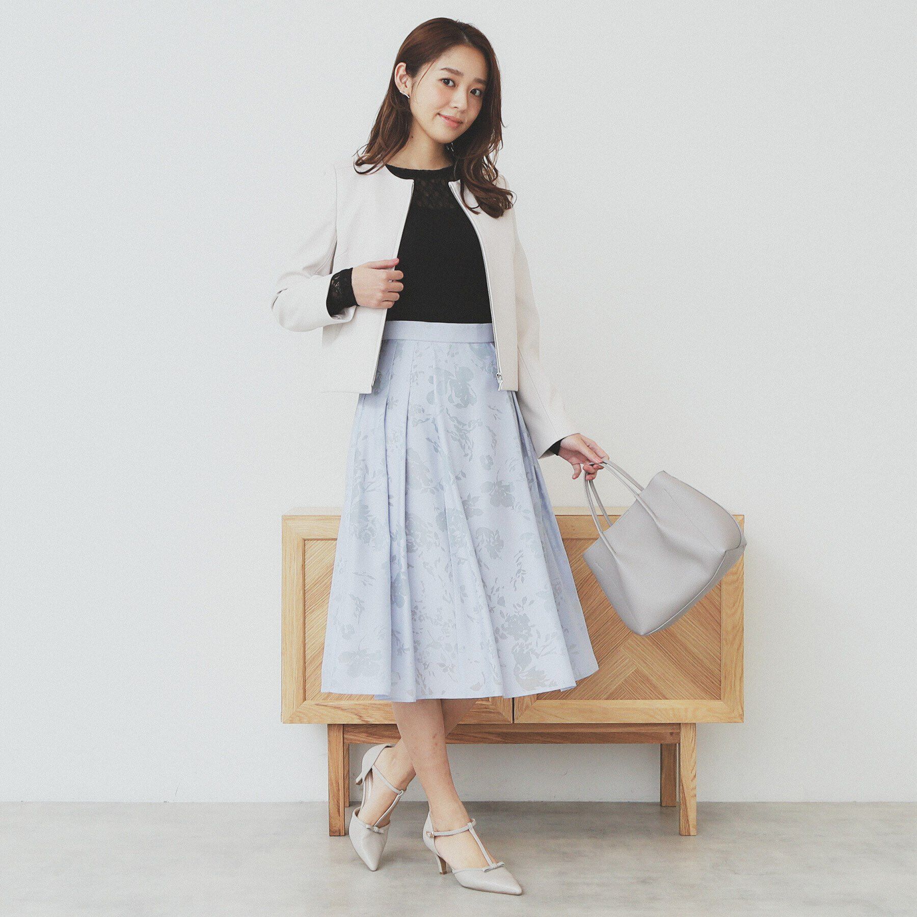 index「シアーフラワーストレッチトップス【洗濯機洗い可】」|Tシャツ・カットソー|