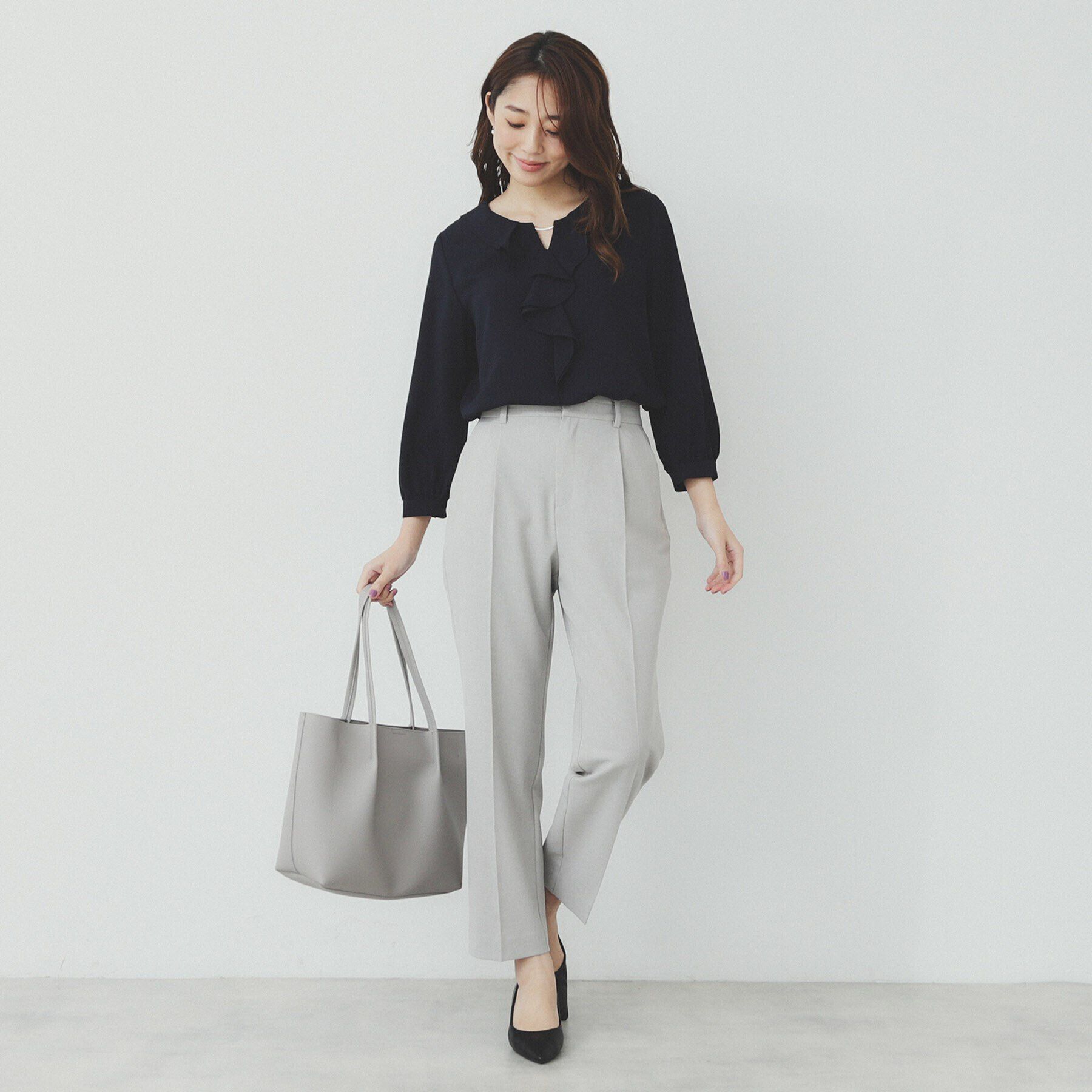 index「フリルバーデザインブラウス【洗濯機洗い可/イージーアイロン/防シワ】」|シャツ・ブラウス|