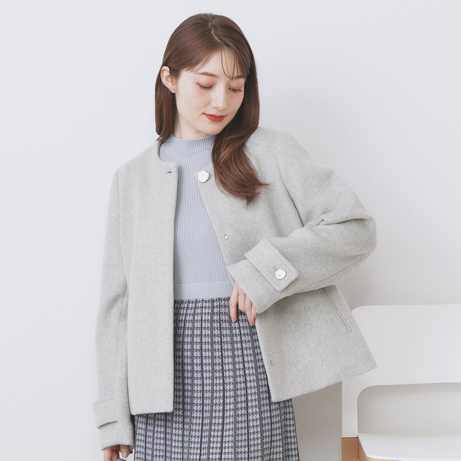 index「ノーカラーショートコート」|ノーカラーコート|