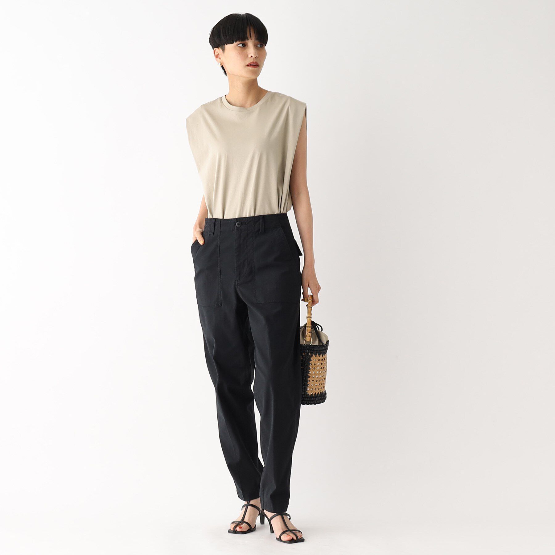 OPAQUE.CLIP「ストレッチベイカーパンツ/オーガニックコットン混【洗濯機洗い可/ストレッチ】」|その他|